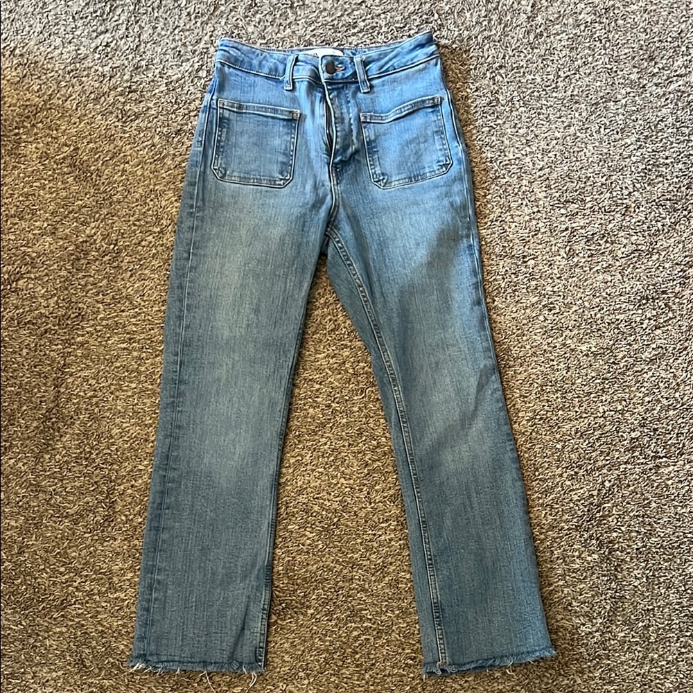 Zara Women's Straight Leg Jeans - Blue